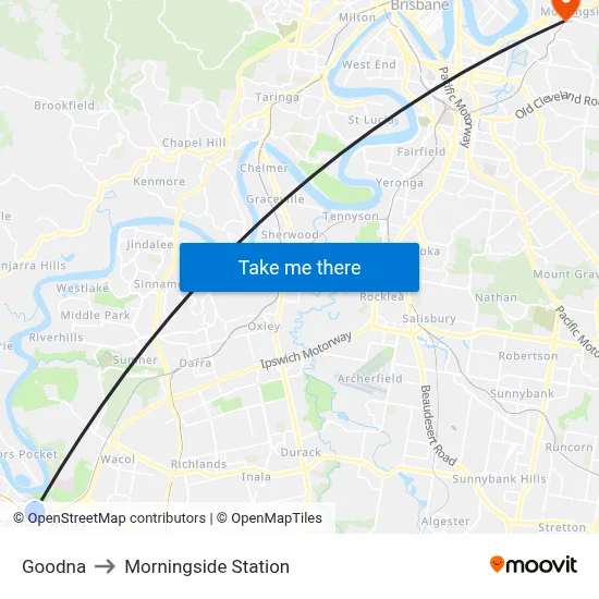 Goodna to Morningside Station map