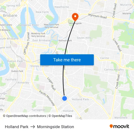 Holland Park to Morningside Station map