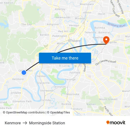 Kenmore to Morningside Station map