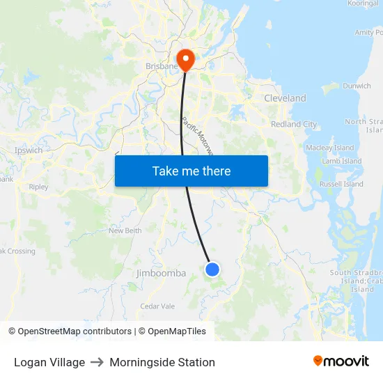 Logan Village to Morningside Station map