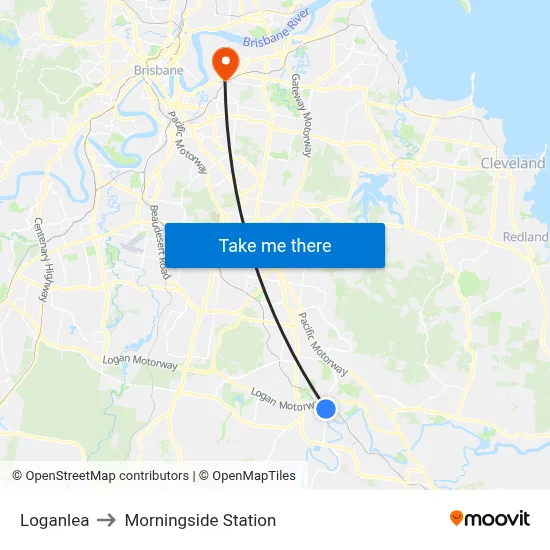 Loganlea to Morningside Station map