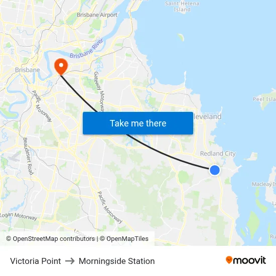 Victoria Point to Morningside Station map