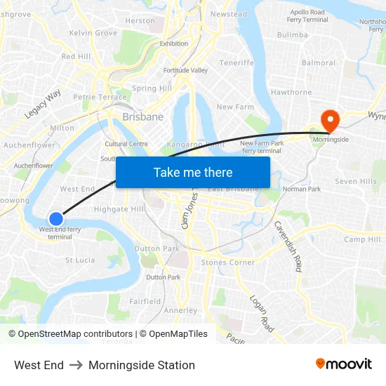 West End to Morningside Station map