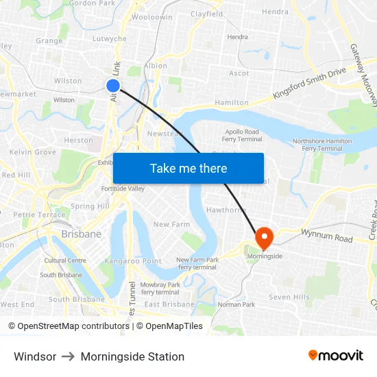 Windsor to Morningside Station map