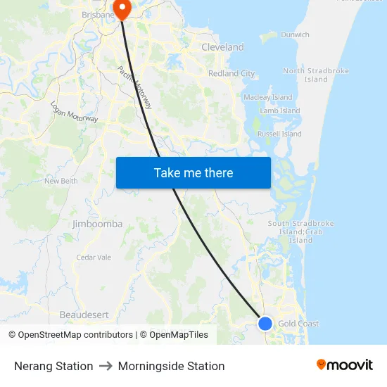 Nerang Station to Morningside Station map