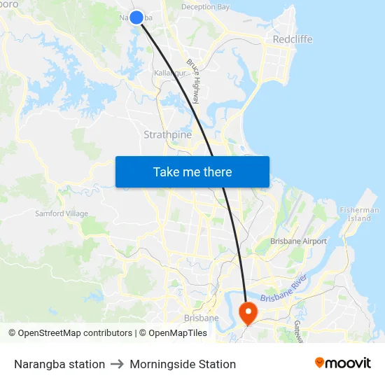 Narangba station to Morningside Station map