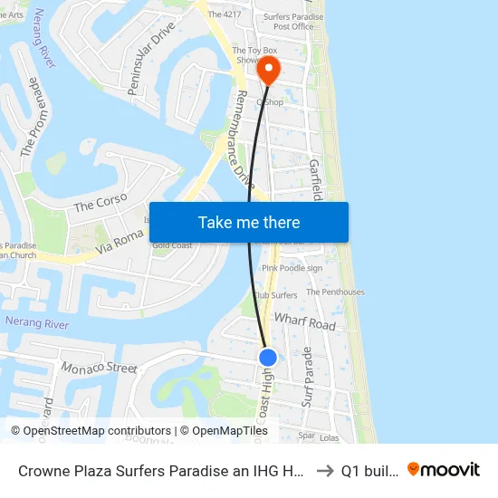 Crowne Plaza Surfers Paradise an IHG Hotel Gold Coast to Q1 building map