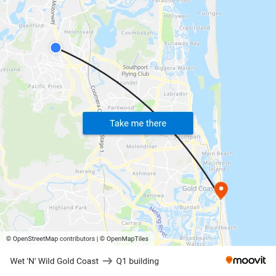 Wet 'N' Wild Water World to Q1 building map