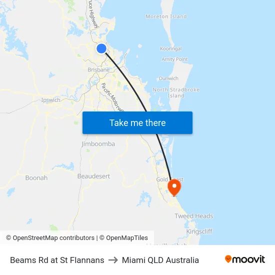 Beams Rd at St Flannans to Miami QLD Australia map