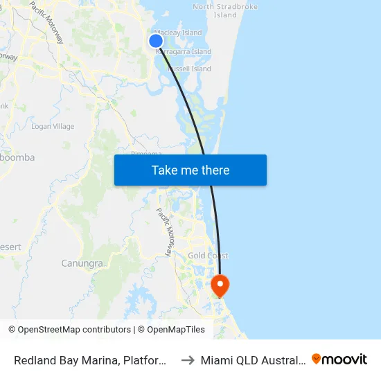 Redland Bay Marina, Platform 1 to Miami QLD Australia map