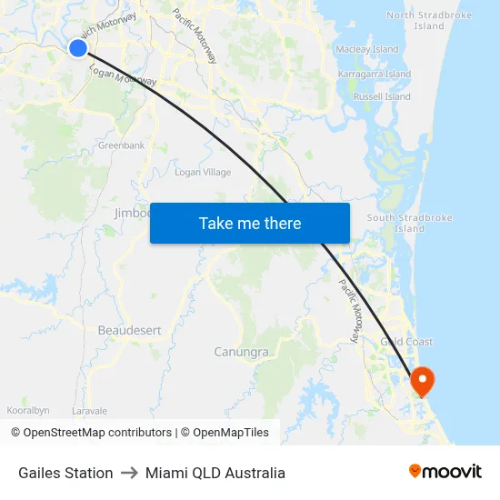 Gailes Station to Miami QLD Australia map