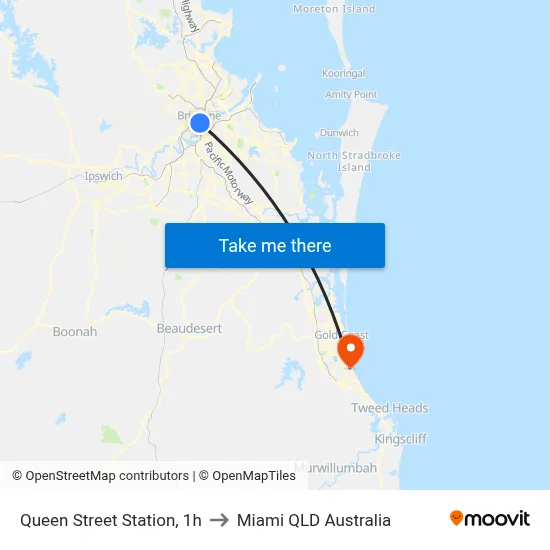 Queen Street Station, 1h to Miami QLD Australia map