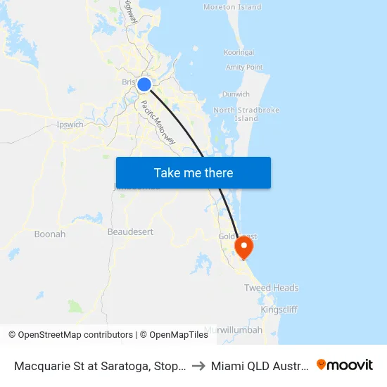 Macquarie St at Saratoga, Stop 13a to Miami QLD Australia map