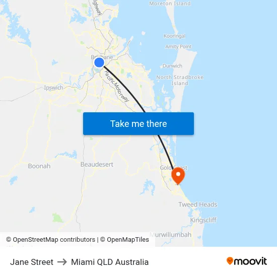Jane Street to Miami QLD Australia map