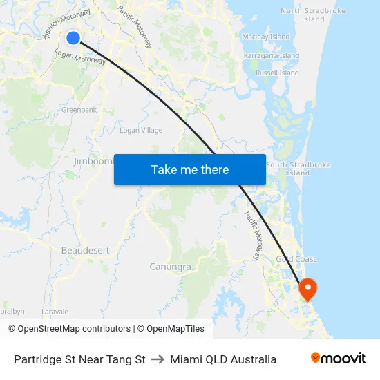 Partridge St Near Tang St to Miami QLD Australia map