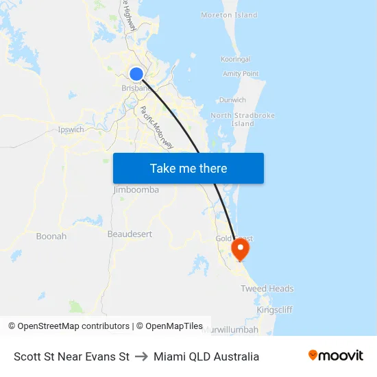 Scott St Near Evans St to Miami QLD Australia map