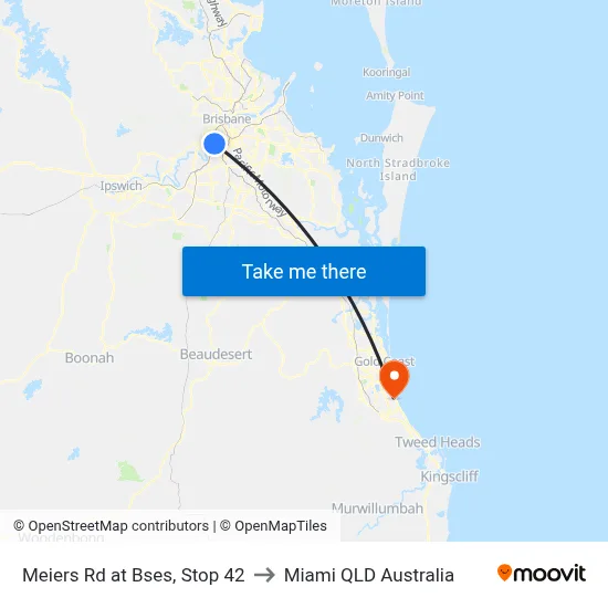 Meiers Rd at Bses, Stop 42 to Miami QLD Australia map