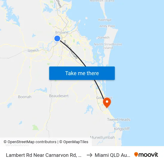 Lambert Rd Near Carnarvon Rd, Stop 36/27 to Miami QLD Australia map