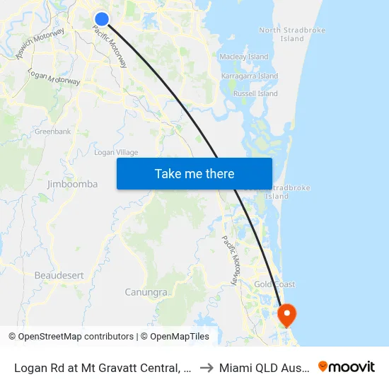 Logan Rd at Mt Gravatt Central, Stop 37 to Miami QLD Australia map