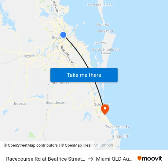Racecourse Rd at Beatrice Street, Stop 22 to Miami QLD Australia map