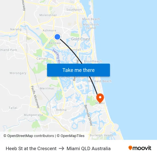 Heeb St at the Crescent to Miami QLD Australia map