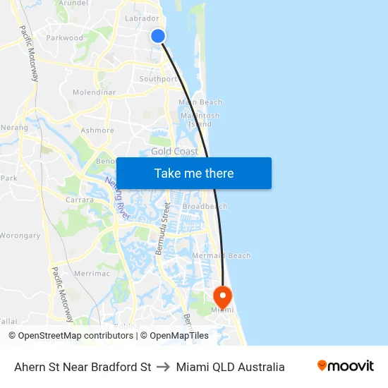 Ahern St Near Bradford St to Miami QLD Australia map