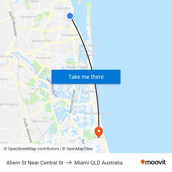Ahern St Near Central St to Miami QLD Australia map