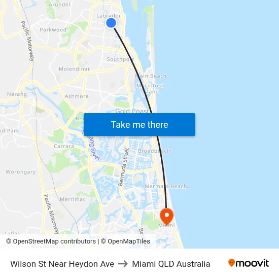 Wilson St Near Heydon Ave to Miami QLD Australia map