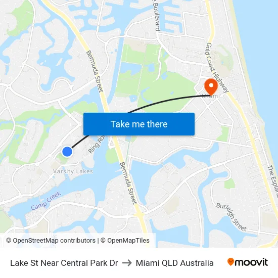Lake St Near Central Park Dr to Miami QLD Australia map