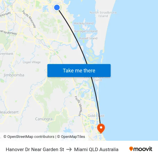 Hanover Dr Near Garden St to Miami QLD Australia map