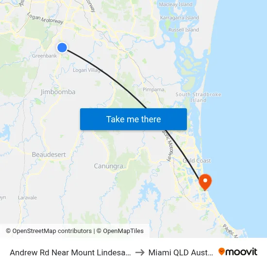 Andrew Rd Near Mount Lindesay Hwy to Miami QLD Australia map