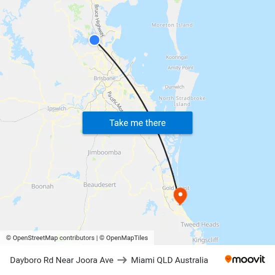 Dayboro Rd Near Joora Ave to Miami QLD Australia map