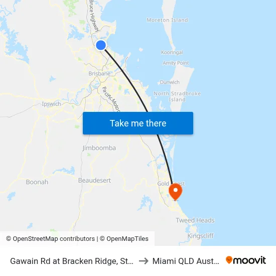 Gawain Rd at Bracken Ridge, Stop 43 to Miami QLD Australia map
