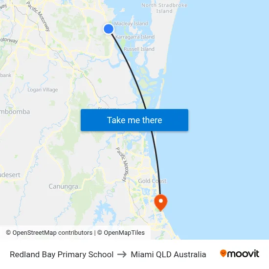 Redland Bay Primary School to Miami QLD Australia map