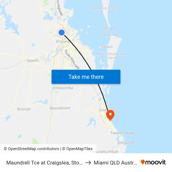 Maundrell Tce at Craigslea, Stop 44 to Miami QLD Australia map