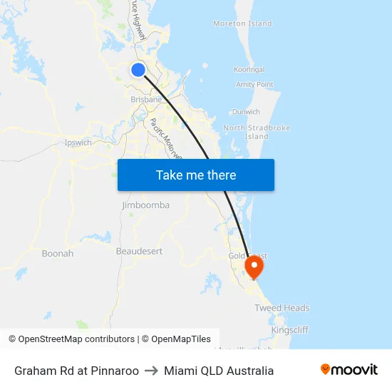 Graham Rd at Pinnaroo to Miami QLD Australia map
