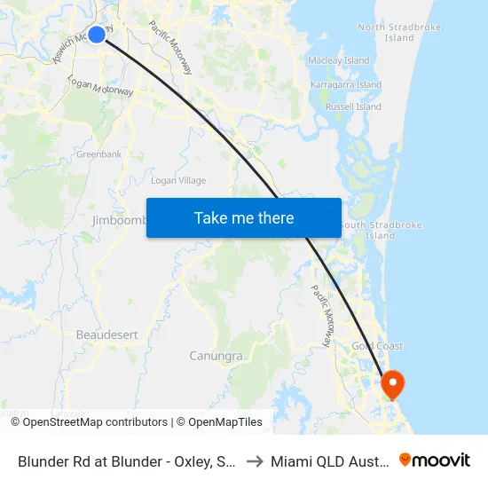 Blunder Rd at Blunder - Oxley, Stop 66 to Miami QLD Australia map