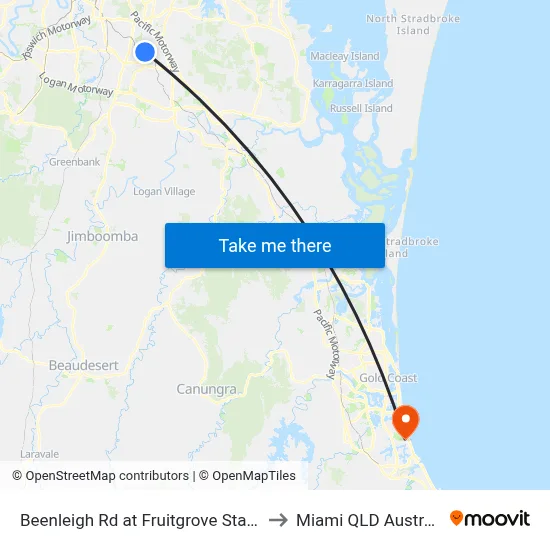 Beenleigh Rd at Fruitgrove Station to Miami QLD Australia map