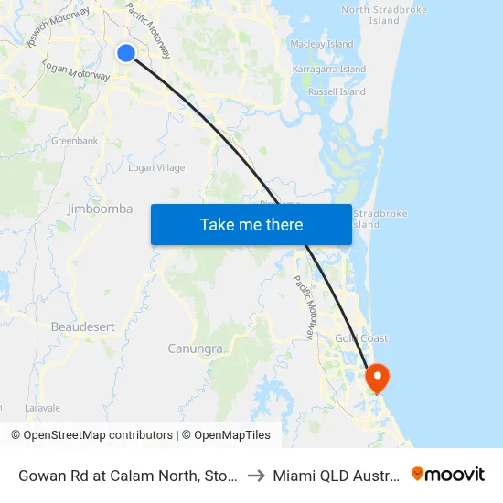 Gowan Rd at Calam North, Stop 35 to Miami QLD Australia map