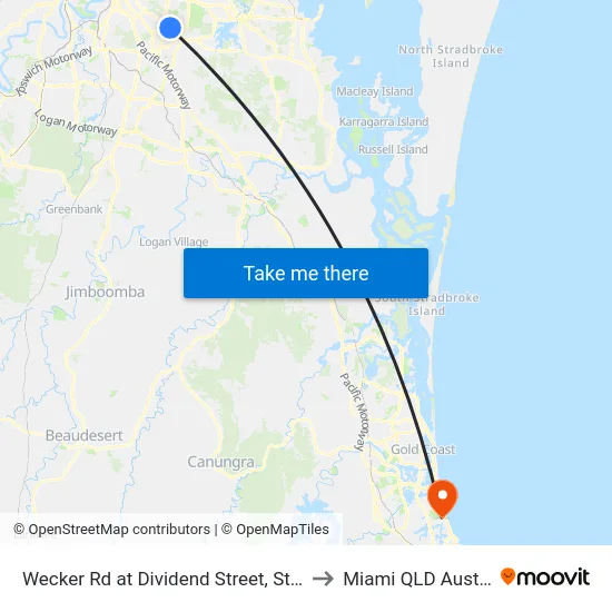 Wecker Rd at Dividend Street, Stop 64a to Miami QLD Australia map
