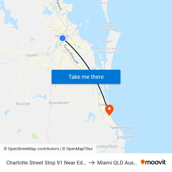 Charlotte Street Stop 91 Near Edward St to Miami QLD Australia map