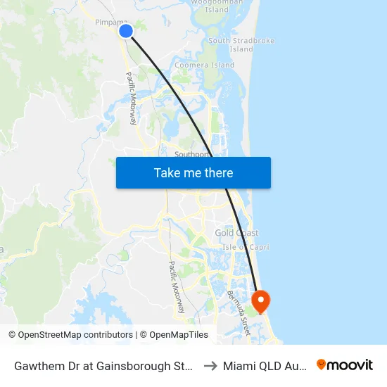 Gawthem Dr at Gainsborough State School to Miami QLD Australia map