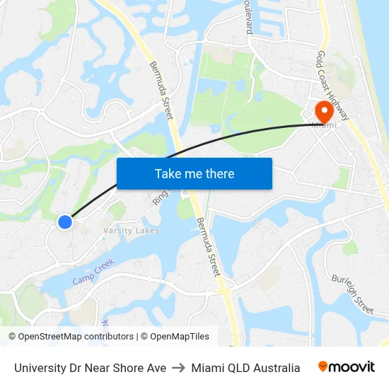 University Dr Near Shore Ave to Miami QLD Australia map