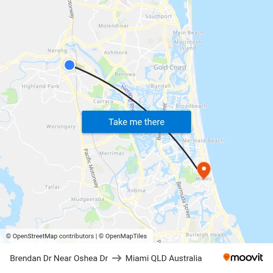 Brendan Dr Near Oshea Dr to Miami QLD Australia map