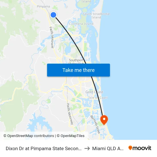 Dixon Dr at Pimpama State Secondary College to Miami QLD Australia map