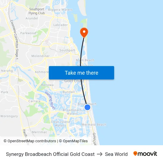 Synergy Broadbeach Official Gold Coast to Sea World map