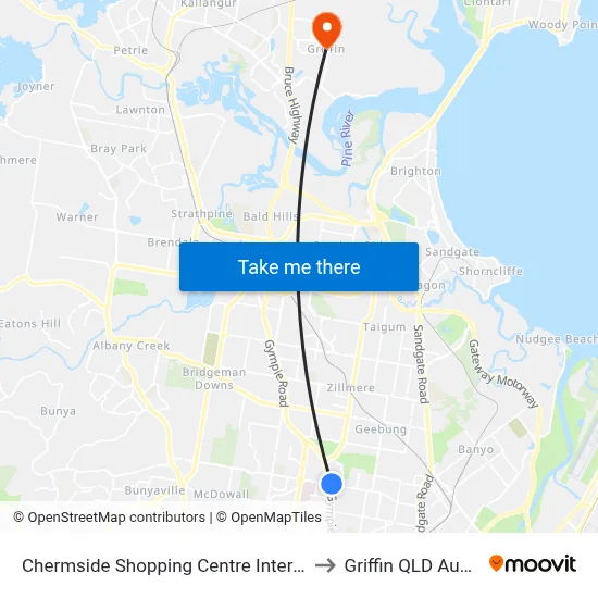 Chermside Shopping Centre Interchange F to Griffin QLD Australia map