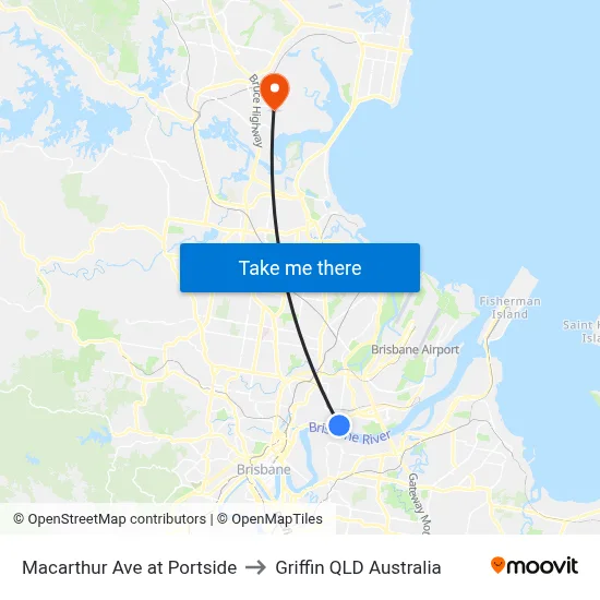 Macarthur Ave at Portside to Griffin QLD Australia map