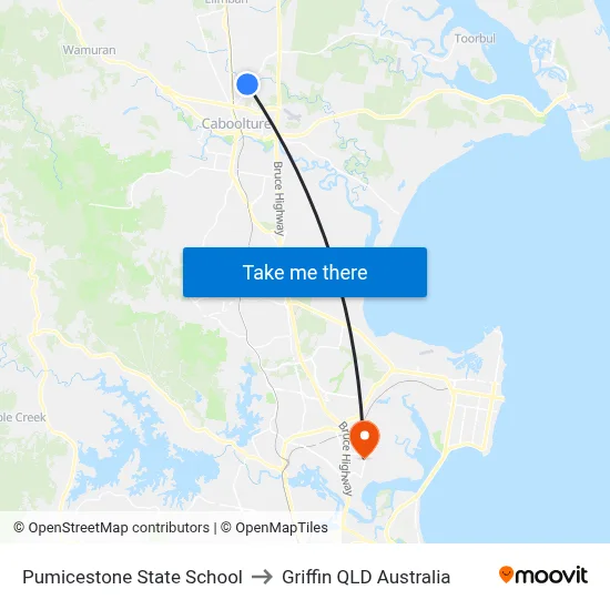Pumicestone State School to Griffin QLD Australia map