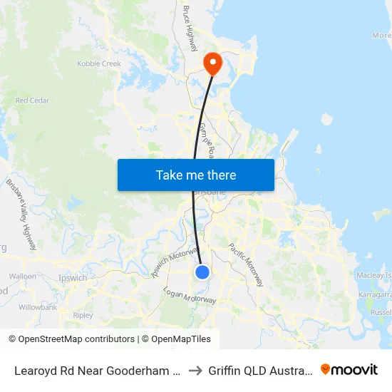 Learoyd Rd Near Gooderham Rd to Griffin QLD Australia map